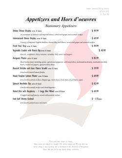 Appetizers and Hors d`oeuvres