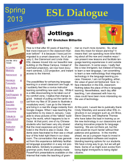 Dialogue Newsletter - Spring, 2013