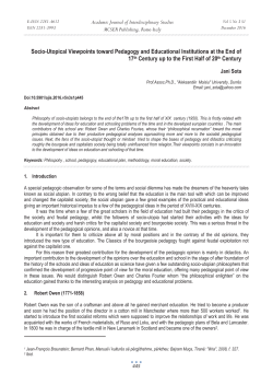 Socio-Utopical Viewpoints toward Pedagogy and Educational