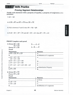 Word Problem Practice Proving Segment Relationships
