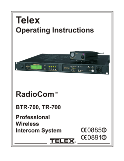 BTR-700 and TR-700 Operating Instructions
