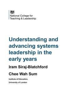 Understanding and advancing systems leadership in the early years