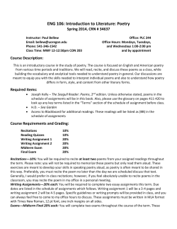 Syllabus - University of Oregon`s English Department