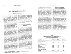 21. The Two Presidencies