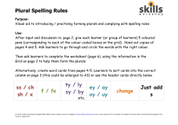 E3L1 Plural Spelling Rules