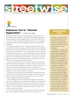 Employees Turn to &ldquo;Informal Organization