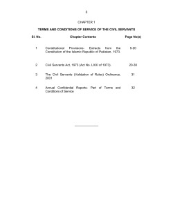 Terms and Conditions of Service of Civil Servants