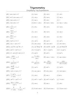 Simplifying Trig Expressions (part1)