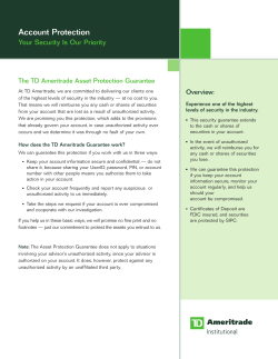 Account Protection - TD Ameritrade Institutional