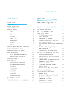 The Basics The Reading Units