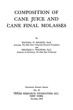 COMPOSITION OF CANE JUICE AND CANE FINAL MOLASSES