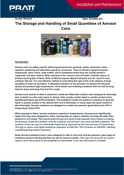 The Storage and Handling of Small Quantities of Aerosol Cans