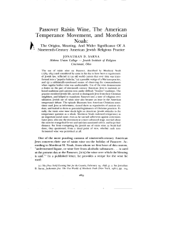 Passover Raisin Wine, The Temperance Movement, and Noah