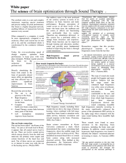 The science of brain optimization through Sound Therapy C