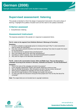 Supervised assessment: listening German (2008) Sample
