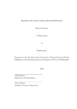 Braids and open book decompositions - Penn Math