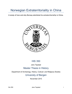 Norwegian Extraterritoriality in China - (BORA)