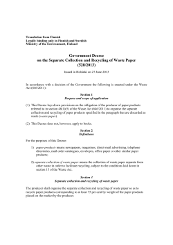 Government Decree on the Separate Collection and