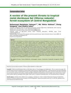 A review of the present threats to tropical moist deciduous Sal