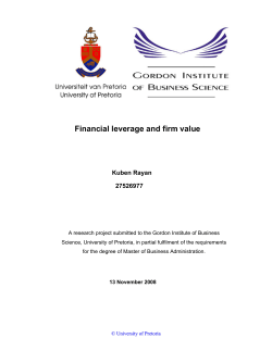 Financial leverage and firm value