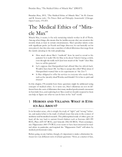 The Medical Ethics of &ldquo;Mira- cle Max&rdquo;