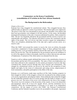 Commentary on the Kenya Constitution