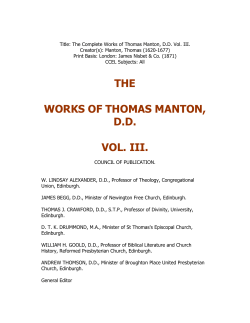 THE WORKS OF THOMAS MANTON, D.D. VOL. III.