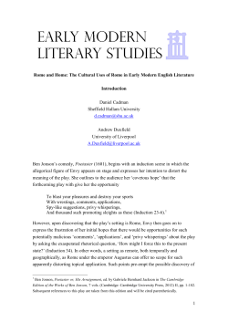 1 Rome and Home: The Cultural Uses of Rome in Early Modern