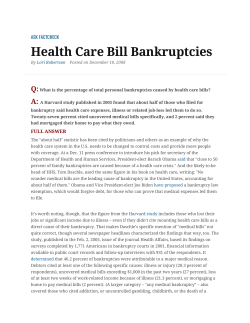 Health Care Bill Bankruptcies
