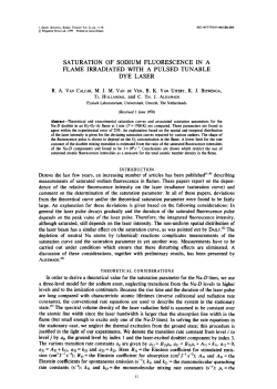 saturation of sodium fluorescence in a flame irradiated with a pulsed