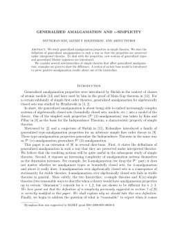 GENERALIZED AMALGAMATION AND n