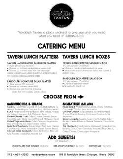 catering menu - Randolph Tavern