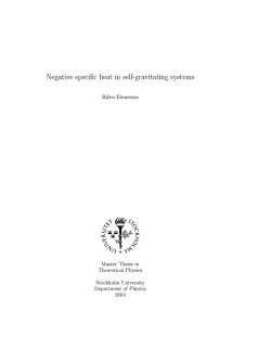 Negative specific heat in self-gravitating systems Bj iorn Einarsson