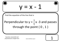 Perpendicular to y = x -3 and passes through the point