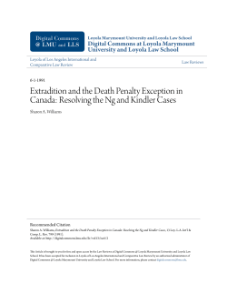 Extradition and the Death Penalty Exception in Canada: Resolving