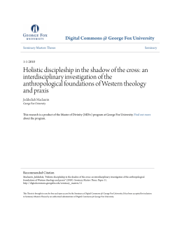 Holistic discipleship in the shadow of the cross