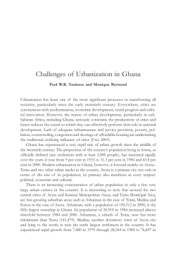 Introduction : challenges of urbanization in Ghana