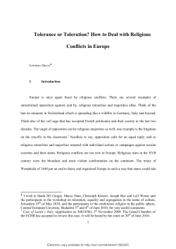 Tolerance or Toleration? How to Deal with Religious