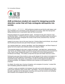 AUB architecture student win award for designing juvenile detention