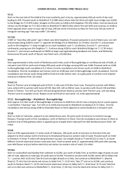 COURSE DETAILS &ndash; EVENING TIME TRIALS 2012 V111 Start on