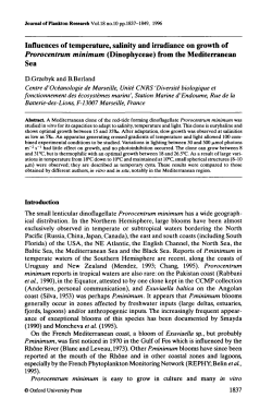 Influences of temperature, salinity and irradiance