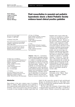 Fluid resuscitation in neonatal and pediatric hypovolemic shock: a