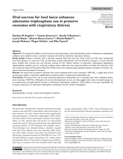 Oral sucrose for heel lance enhances adenosine triphosphate use in