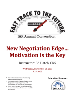 New Negotiation Edge&hellip; Motivation is the Key