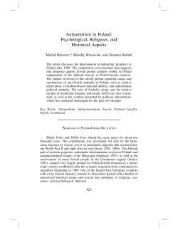 Antisemitism in Poland - Journal for the Study of Antisemitism