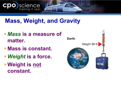 Mass, Weight, and Gravity