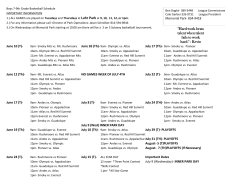 Boys 7-9th Grade Basketball Schedule