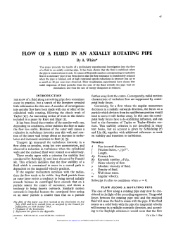 flow of a fluid in an axially rotating