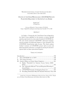 CAN-SPAM Private Plaintiffs Required to Show Actual Harm