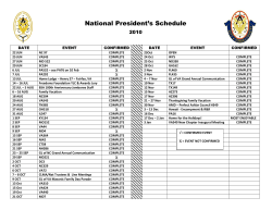 National President`s Schedule